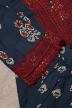 Slate Blue Ajrakh Printed Kurta Set