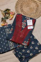 Slate Blue Ajrakh Printed Kurta Set