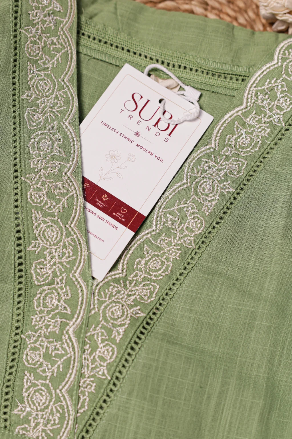 Sage Green Floral Printed Suit Set