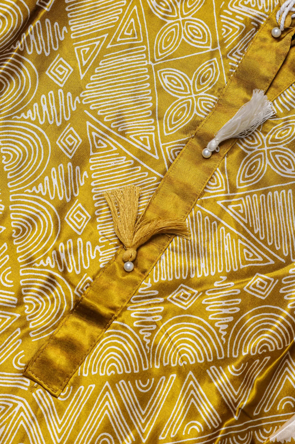Mustard Geometric Printed Kurta and Pant Set