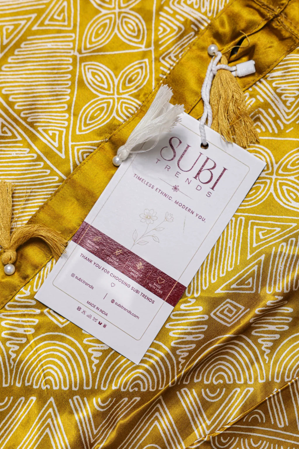 Mustard Geometric Printed Kurta and Pant Set
