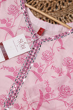 Light Pink Floral Anarkali Suit Set for Women