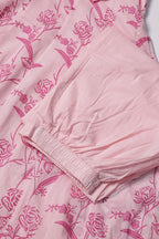 Light Pink Floral Anarkali Suit Set for Women