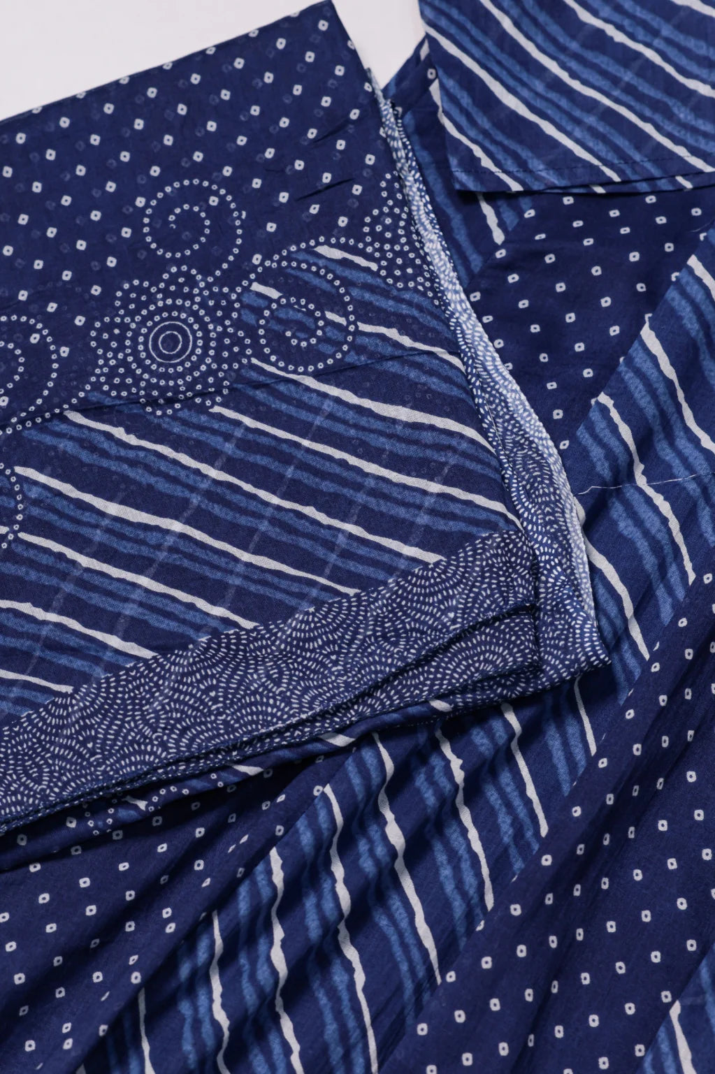 Blue Leheriya Printed Anarkali Kurta Set