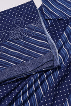Blue Leheriya Printed Anarkali Kurta Set