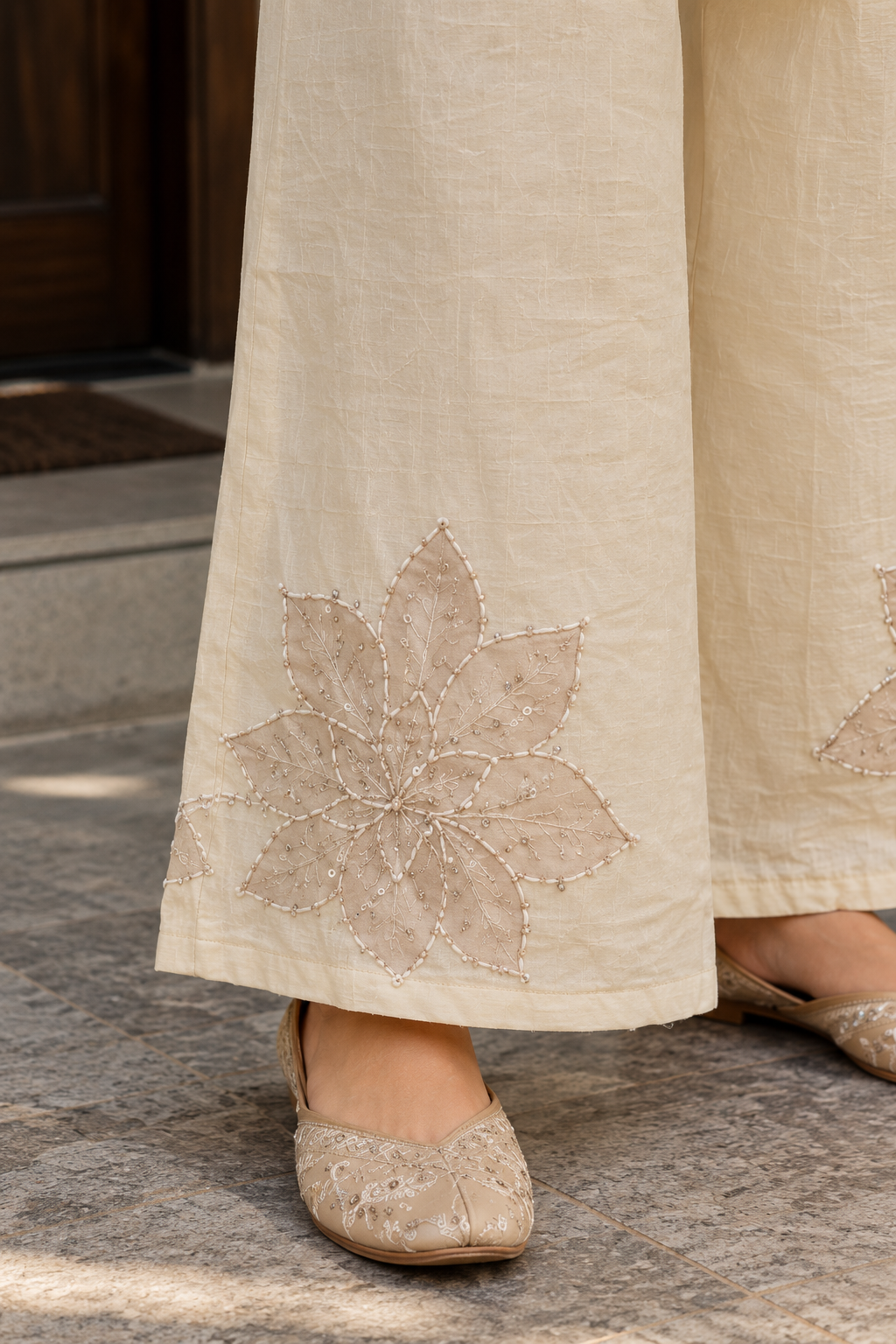 Ivory Embroidered Co-ord Set for Women