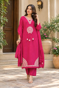 Pink Embroidered Suit Set - Subi Trens