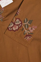 Caramel Brown Embroidered 3-Piece kurta set
