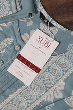Light Blue Floral Printed Kurta Set