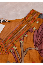 Mustard Floral Printed Kurta Set