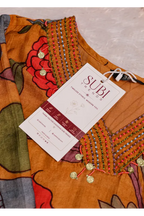 Mustard Floral Printed Kurta Set
