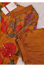 Mustard Floral Printed Kurta Set