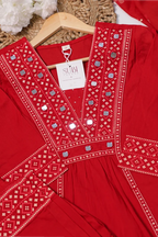 Red Bandhani Print Suit Set