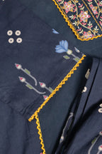 Navy Blue Printed 3-Piece Ethnic Kurta Set