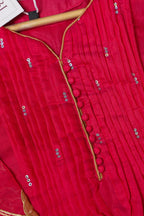 Fuchsia Pink Chanderi Silk Kurta Palazzo Set