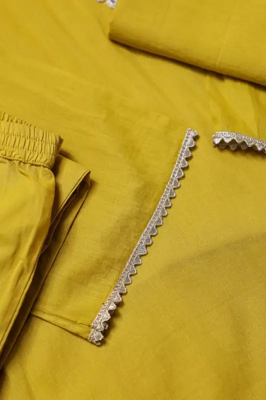 Mustard Yellow Asymmetric Kaftan Style Co-ord Set