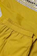 Mustard Yellow Asymmetric Kaftan Style Co-ord Set