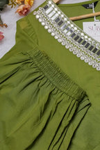 Olive Green Asymmetric Kaftan Style Co-ord Set