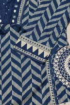 Neelambara Pure Cotton Printed Navy Blue 3-Piece Set