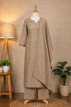 Mocha Beige A-line Straight Kurta Set