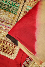 Anarkali Red Kurta Set with Leheriya Printed Dupatta